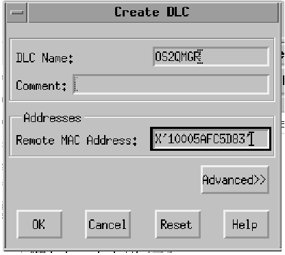 Create DLC window. Instructions on entering information in the window are given in the text following this figure.