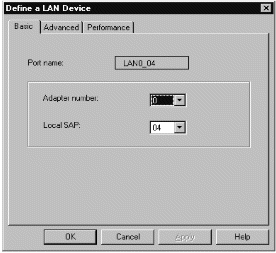 The Define a LAN Device property sheet. Instructions on using the sheet follow this figure.