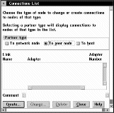 The Connections List. Instructions on using the panel follow this figure.