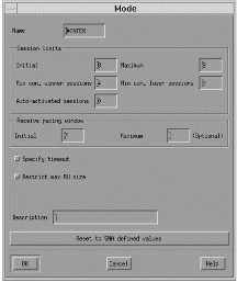 Mode window. Follow the instructions given in the text after this diagram for details on using the window.
