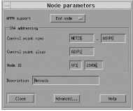Node parameters window. Follow the instructions given in the text after this diagram for details on using the window.