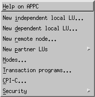 The APPC selection from the Services pull-down. The instructions that follow guide you through the next step in the process.