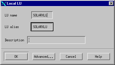 Adding independent local LUs. You use this panel to specify the LU name, LU alias, and a description. The instructions that follow guide you through the next step of the process.