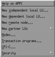The APPC selection from the Services pull-down