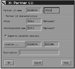 The partner LU definition panel. Instructions for using the panel are given in the text following this figure.