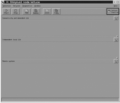 The SNAplus2 main menu. Instructions on using SNAPlus2 to establish a session are given in the following text.