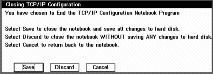 The Closing TCP Configuration panel. Instructions on using the panel follow this figure.