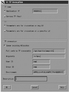 Adding a TP definition (2). Instructions for using the panel are given in the text following this figure.